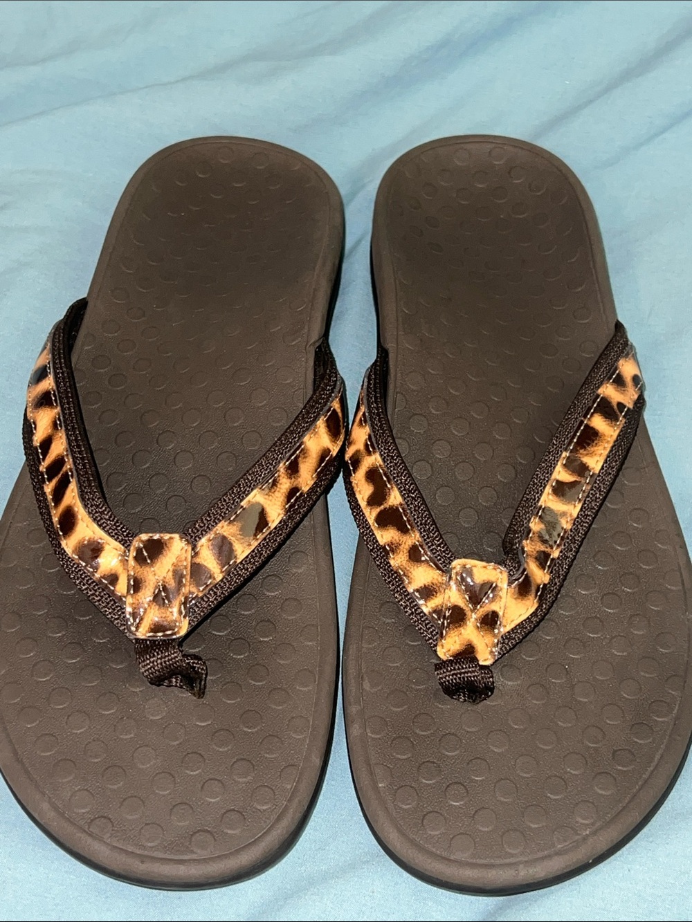 Vionic Tide II Leopard Print Orthotic Thong Sandals Size 11